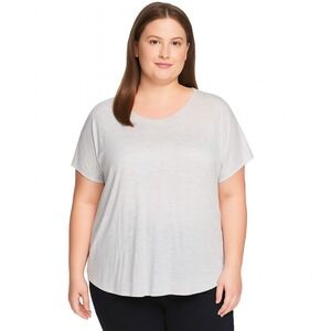 Calvin Klein Womens Plus Size Space dye Jersey Top Size 3X Gray